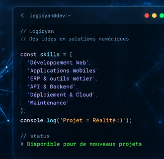Interface de code dans un environnement sombre